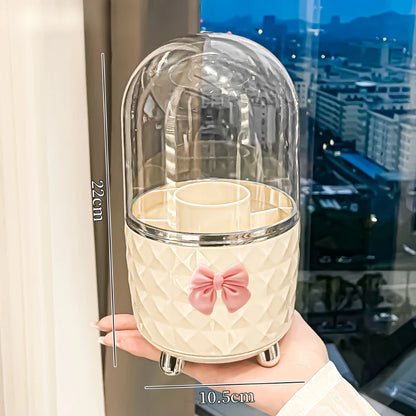 Rotating Cosmetic Makeup Organizer Storage Tube with Lid Clear Organizer Box Makeup Brush Holder Acrylic Organizers Bathroom