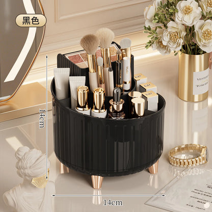 Rotating Makeup Organizer Desktop Cosmetic Storage Box for Lipstick Makeup Brushes Skincare Vanity Countertop Holder