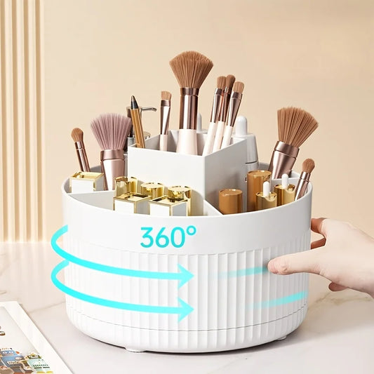 Desktop Rotating Makeup Organizer Cosmetics Storage Box Slot Makeup Versatile Holder for Brushes Office Supplie Bathroom Dresser