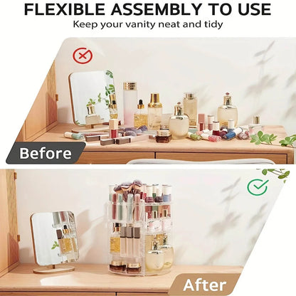 360° Rotating Makeup Organizer, Spinning Bathroom Organizer Countertop, organizer for cosmetics,Cosmetic Holder Shelf