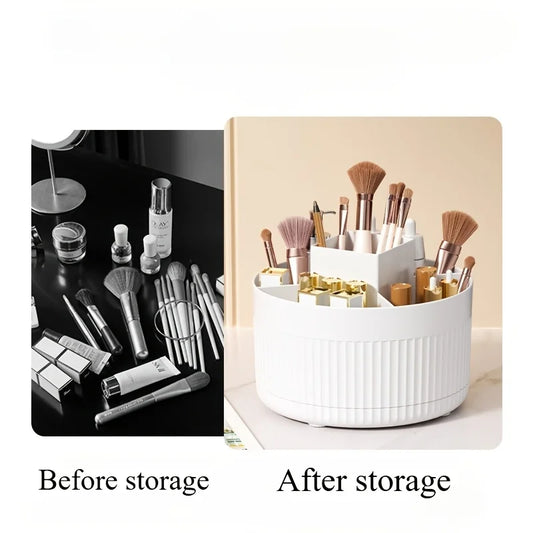 Desktop Rotating Makeup Organizer Cosmetics Storage Box Slot Makeup Versatile Holder for Brushes Office Supplie Bathroom Dresser