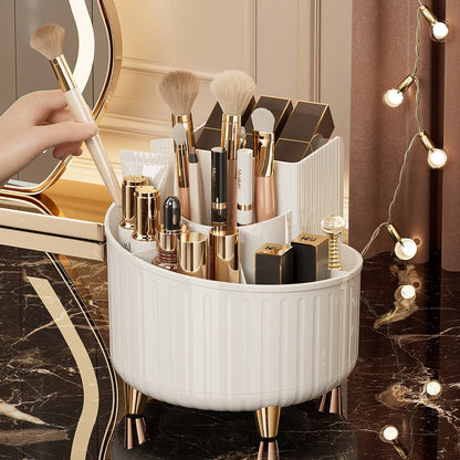 Rotating Makeup Organizer Desktop Cosmetic Storage Box for Lipstick Makeup Brushes Skincare Vanity Countertop Holder