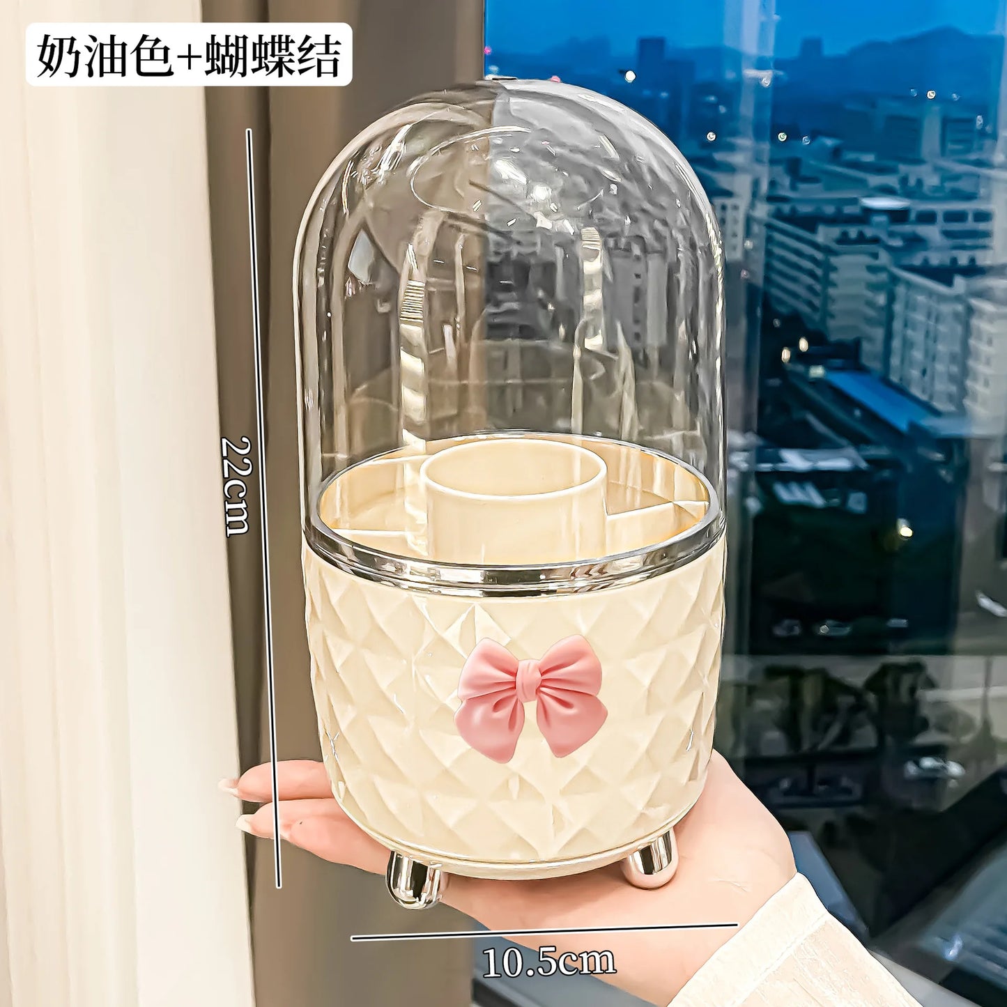 Rotating Cosmetic Makeup Organizer Storage Tube with Lid Clear Organizer Box Makeup Brush Holder Acrylic Organizers Bathroom
