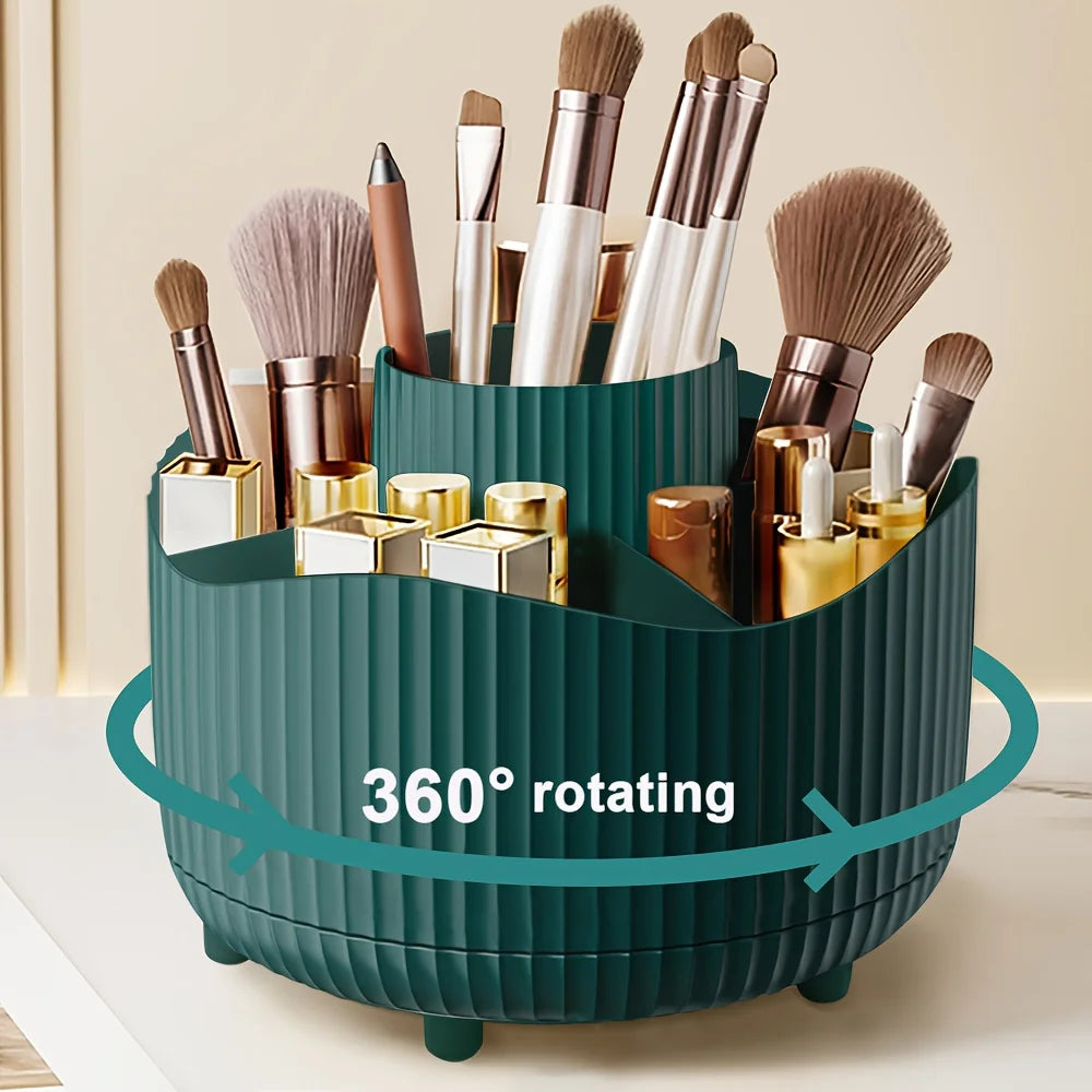 Desktop Rotating Makeup Organizer Cosmetics Storage Box Slot Makeup Versatile Holder for Brushes Office Supplie Bathroom Dresser