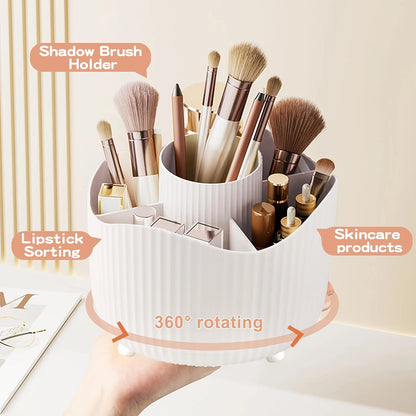 Desktop Rotating Makeup Organizer Cosmetics Storage Box Slot Makeup Versatile Holder for Brushes Office Supplie Bathroom Dresser